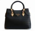 chic faux leather satchel with gold accents handbag