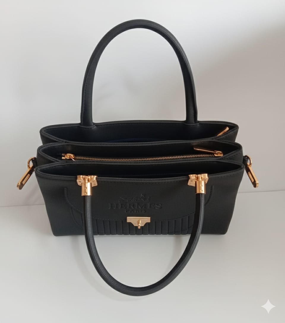 elegant maroon and black top handle satchel and wallet set