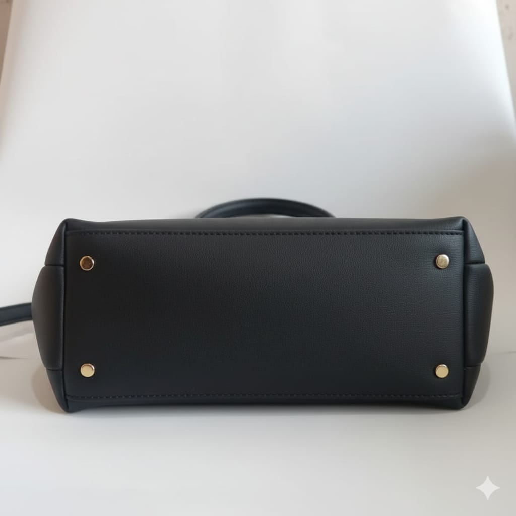 elegant maroon and black top handle satchel and wallet set