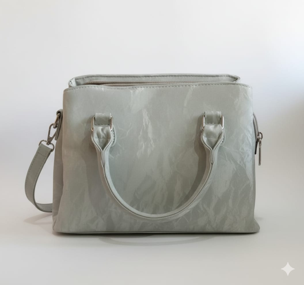 nazukta saga chick sky blue and whITE textured satchel handbag with crossbody strap