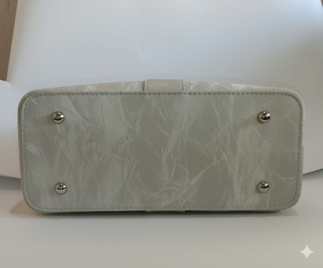 nazukta saga chick sky blue and whITE textured satchel handbag with crossbody strap