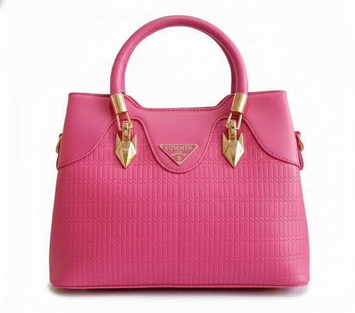 chic faux leather satchel with gold accents handbag